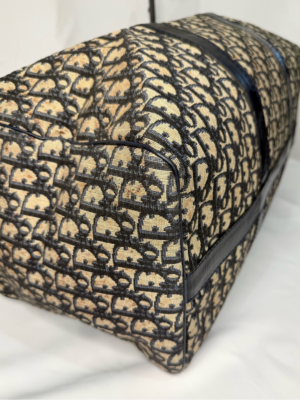 Dior Beige and Navy Trotter Monogram Duffel Bag 45 - Picture 6 of 13